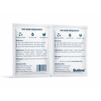 Two packages of Bubbez dual wipes on a white background